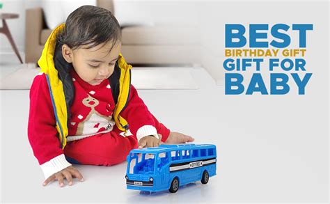 NHR Plastic Friction Powered Toy Bus for Kids, Blue Car for 2+ Years ...