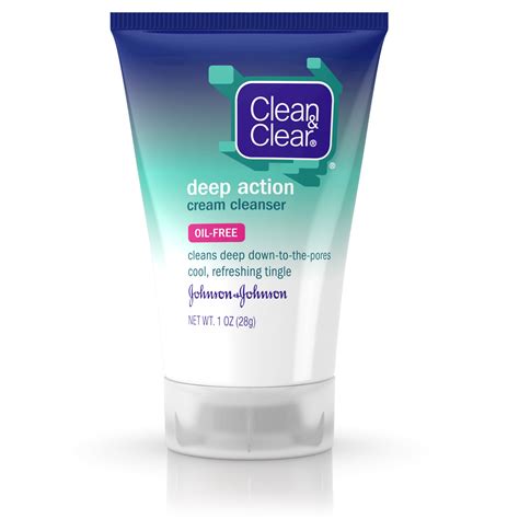 Clean & Clear Oil-Free Deep Action Cream Facial Cleanser, 1 oz ...