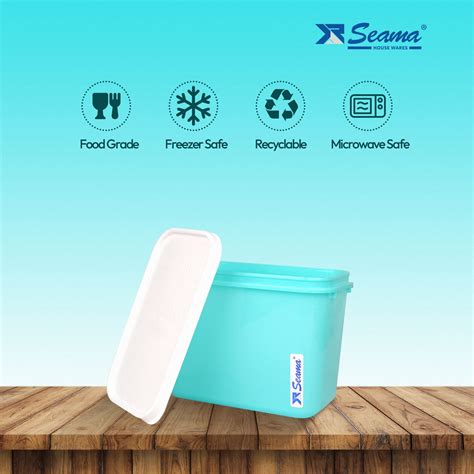 Cuboid 1250ml (1.25L) Plastic Containers – Set of 2 – Available in Blue ...