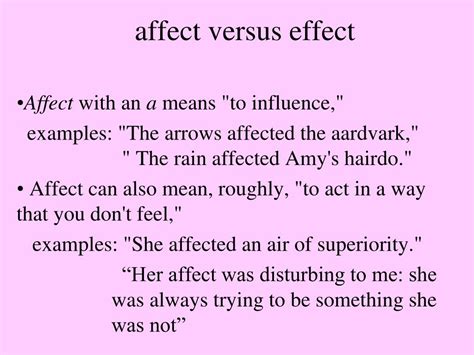 PPT - affect versus effect PowerPoint Presentation, free download - ID ...