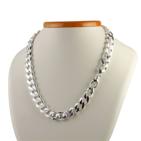 Heavy Wide Silver Curb Chain 13mm Width | Silver chain for men, Mens ...