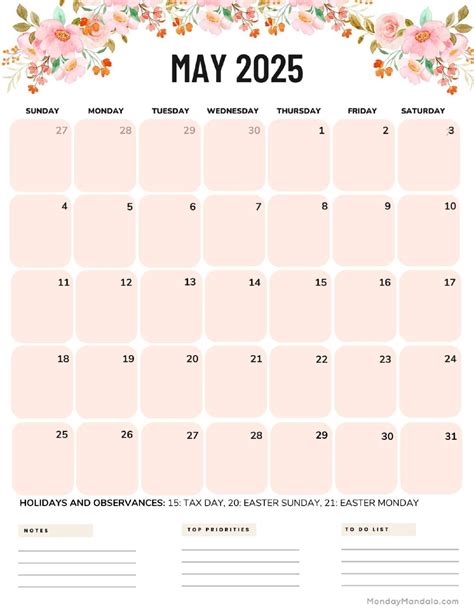 May 2025 Calendars - Free Printable & Fillable | Printable Calendar ...