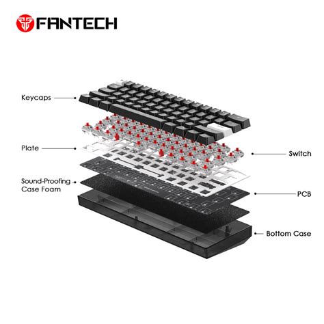 مكانيكال كيبورد FANTECH MAXFIT61 FROST MK857 WIRELESS RGB – 3 ...