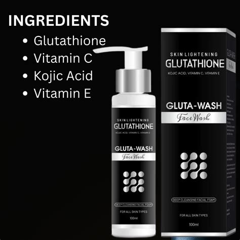 Glutathione Face Wash With Kojic Acid, Vitamin C & Grape Seed Oil ...