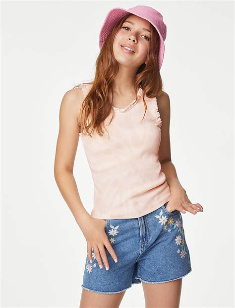 Buy Cotton Rich Tie Dye Ribbed Vest at Marks & Spencer