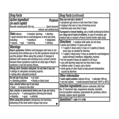 Buy Pepto Bismol Ultra Caplets Upset Stomach Reliever and Antidiarrheal Caplets, 2X Concentrated ...