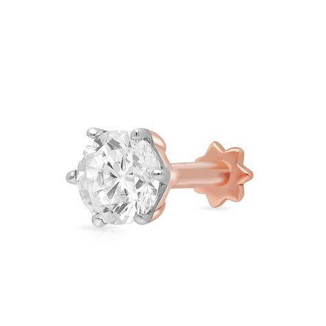 Malabar Gold & Diamonds Rose Gold Nose Pin for Women 18 k | 18k BIS ...