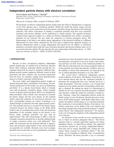 Independent Particle Model 的图像结果