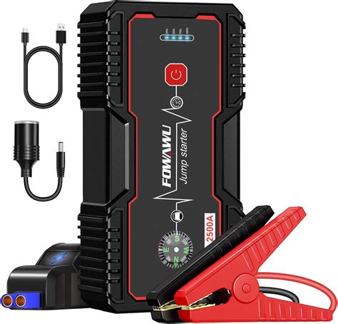 Buy FOWAWU Car Jump Starter 2500A Peak 22800mAh Portable JumpUp to 8.0L Gas and 6.5L Diesel ...