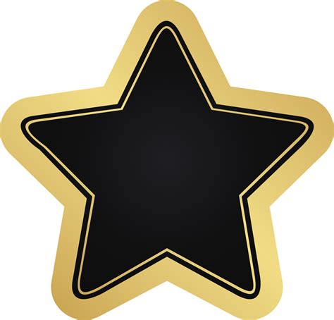 distintivo estrela preto e dourado 11811810 PNG
