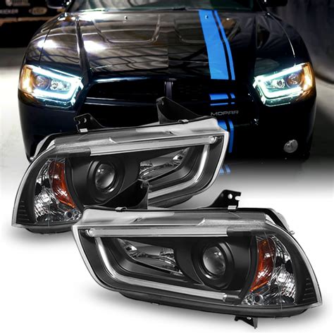 2011-2014 Dodge Charger HID-D3S Black Bezel LED Light Tube/Trip ...