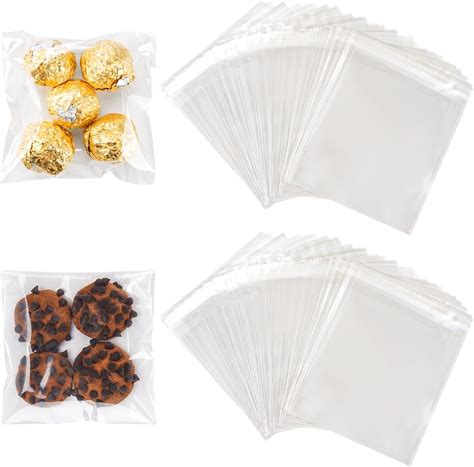 YunKo 200 Pack Self Sealing Cellophane Bags Clear Cookie Bags for Gift ...