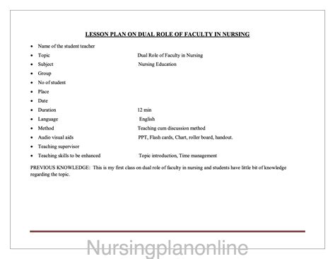 Dual Role of Faculty in Nursing - Lesson Plan for Effective Teaching ...