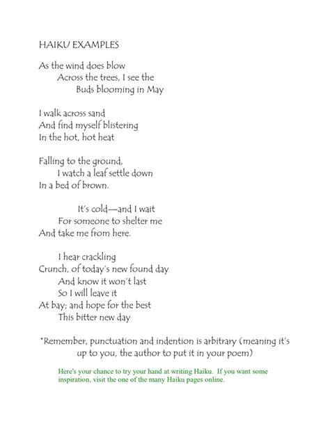 A Collection of Haiku Poems on Nature, Seasons, and Everyday Life | PDF