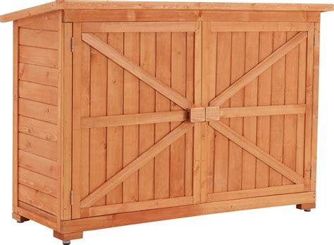 Buy AVAWING Outdoor Storage Cabinet, Wooden Garden Shed, Waterproof ...