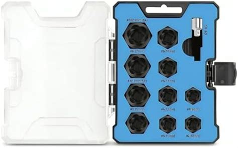 Topec Impact Bolt & Nut Remover Set 13 Pieces, Nut Extractor Socket ...
