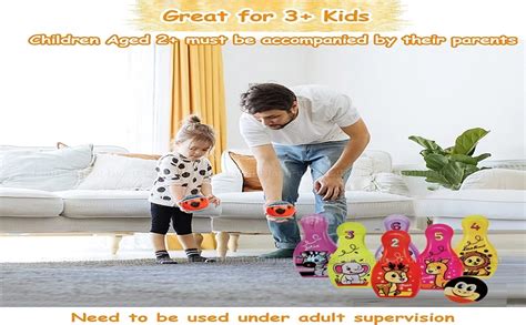 FunBlast Bowling Set Toy with 6 Pins and 1 Balls - Jungle Theme Cartoon ...