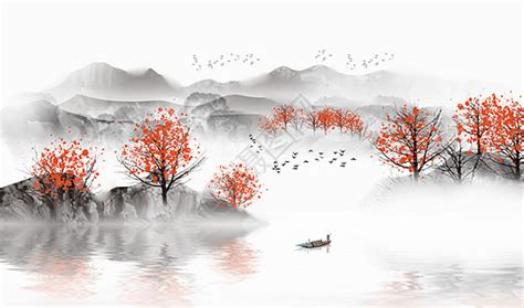 中国风山水画风景插画图片下载-正版图片401656736-摄图网