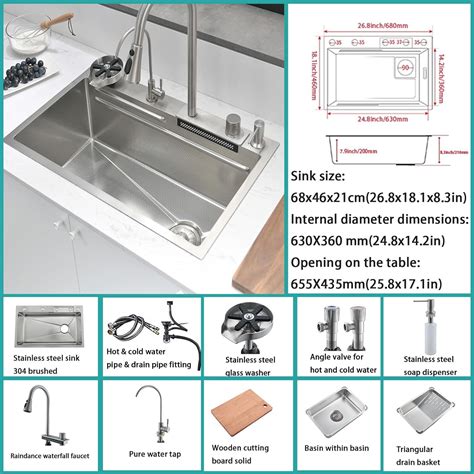 Bokaiya 304 Stainless Steel Kitchen Sink 68 x 45cm, India | Ubuy
