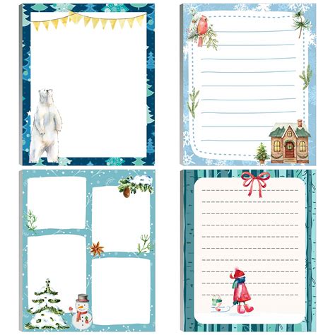 Buy Christmas Note Pads, 4 Pieces Christmas Writing Pads Holiday Memo ...