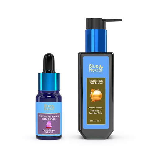Kumkumadi Serum and Ayurvedic Face Wash Combo – Blue Nectar