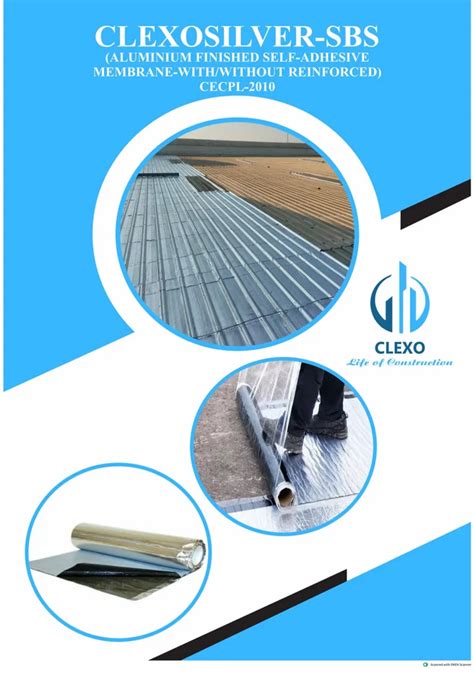Self Adhesive Waterproofing Membrane - CLEXOSELF-SBS Modified Membrane ...
