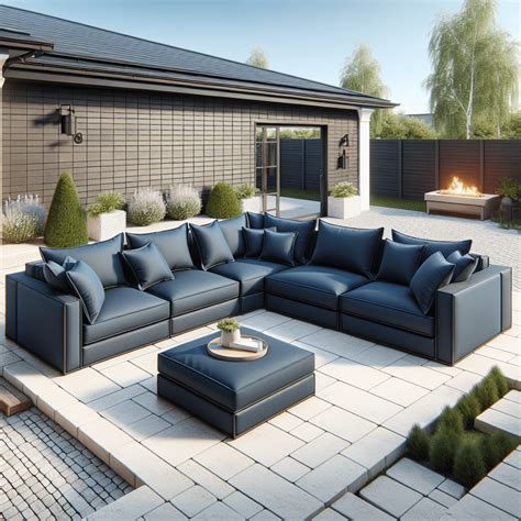Outdoor Lounge: Crate & Barrel Dune Navy Outdoor Sectional Sofa with ...