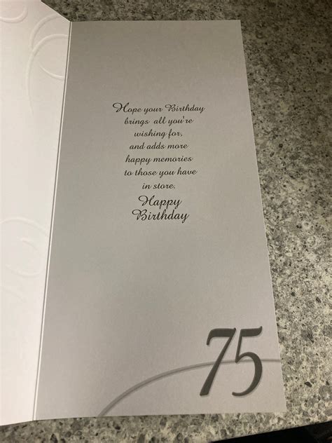 Happy 75th Birthday Large Greetings Card - Etsy