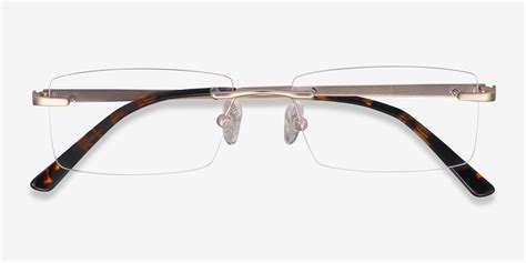 Noble Rectangle Golden Rimless Eyeglasses | Eyebuydirect