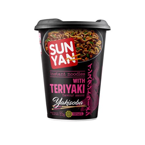 SUN YAN Yakisoba Instant Noodles with Teriyaki Flavor Sauce Bucket 85g ...