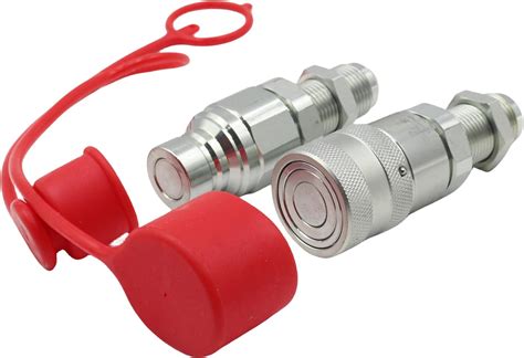 Amazon.com: Flat Face Hydraulic Quick Connect Couplers 1/2'' Body 3/4 ...