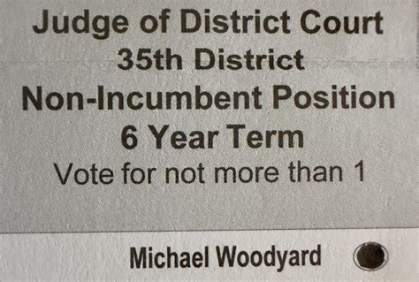 Michael Woodyard for 35th District Court Judge