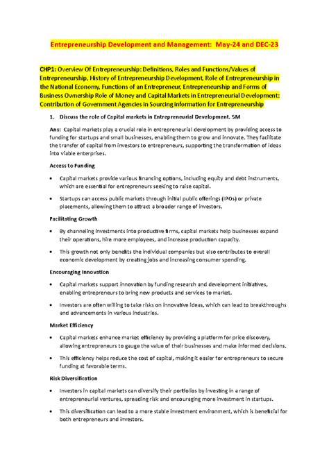 PYQ Paper Solutions for EDM: Entrepreneurship Development & Management ...