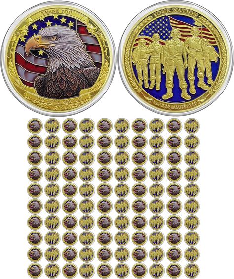 Amazon.com: CHURYUML 100Pcs Military Challenge Coins Bulk Veterans ...