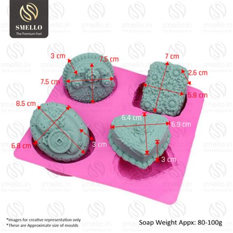 Smello's 4 Cavity Angel Flowers Silicone 3D Multi Cavity Mould (MC 103