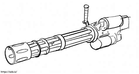 Basic Drawing Machine Gun coloring page