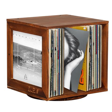 Snapklik.com : Tonchean Rotating Vinyl Record Storage - Wooden Album ...