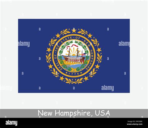 New Hampshire USA State Flag. Flag of NH, USA isolated on white ...