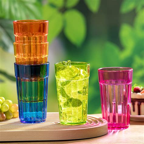 Honla 10 oz Small Drinking Glasses,Unbreakable Plastic Tumblers,Set of ...