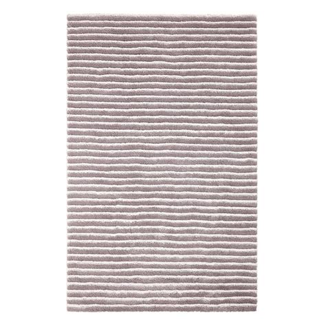 Microfiber Silver Striped High Low Area Rug 5x8 | At Home