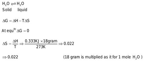 Latent heat of fusion of ice is 0.333kJ/g. The increase in entropy when ...