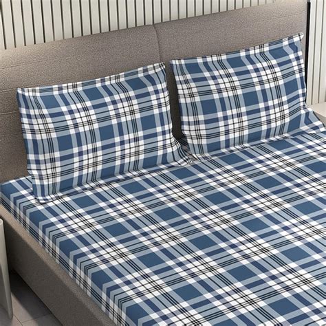 Buy LAYERS Zen 225TC Checked 3Pcs Queen Bedsheet Set from Layers at ...