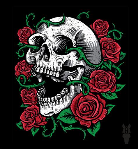 Skull and Roses on Behance