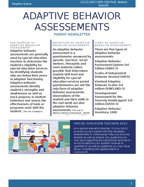 Hayden Snow-SPD320-T2- Adaptive Behavior Assessments - Hayden Snow 12 ...