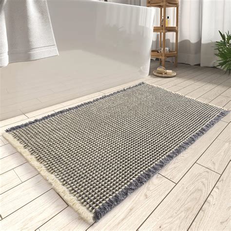 Amazon.com: AMOAMI Upgraded Waffle Bath Mat, Super Absorbent Non Slip ...
