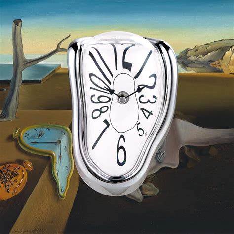 Lafocuse Silent Melting Clock Silver Shiny Frame,Salvador Dali Melted ...