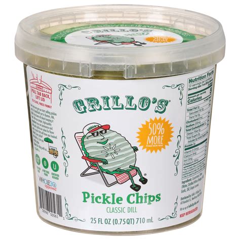 Grillo's Pickles Classic Dill Pickle Chips 25 fl oz 25 fl oz | Shipt
