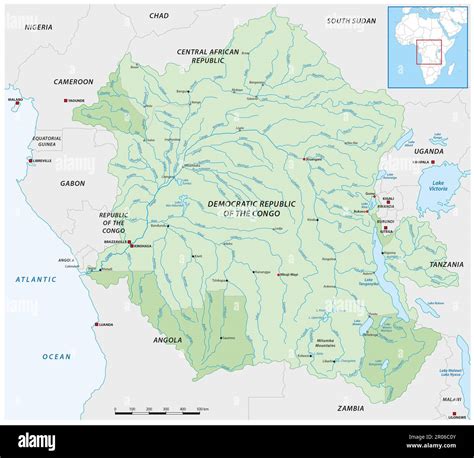 vector map of the congo river basin Stock Photo - Alamy