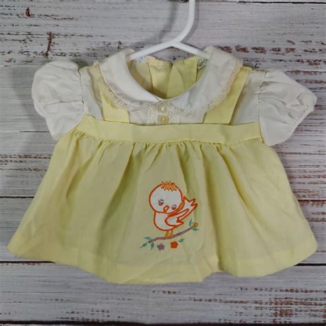 Vintage Baby Dress / Baby Yellow Dress / Lace Embroidered Baby Dress ...