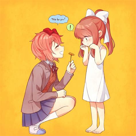 monika and sayori (doki doki literature club) drawn by nan_(gokurou ...
